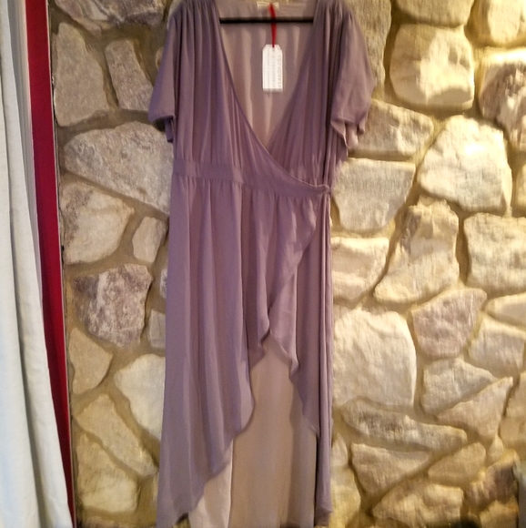 Standards & Practices Short sleeve grey wrap maxi dress 3X new with tags - Picture 5 of 7